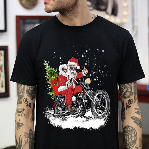 biker christmas t shirt