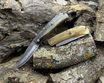 Handmade Stainless Steel Folding Knife – Custom Engraved Pocketknife Gift