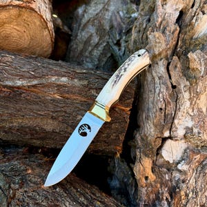 Handgefertigte Hirschgeweih Jagdmesser - Individuelles deutsches Stahlmesser, Outdoor Bowiemesser, Trauzeuge Geschenk, personalisiertes Geschenk für Ihn
