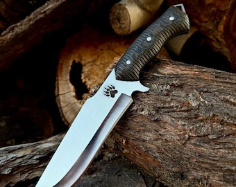 Handmade German Steel Bowie Knife – Personalized Outdoor Survival Knife with Resin Wood Handle