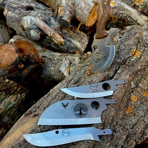 Handmade Outdoor Camping Knife Set | 4-Piece Stainless Steel Survival Knives with Walnut Handle | Bushcraft, Hunting, and Cooking Gear Gift