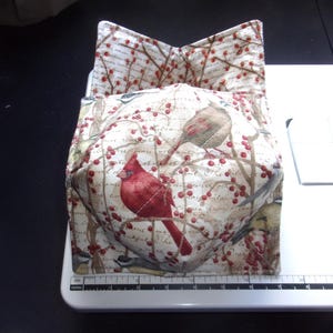 Set of 2 Bowl Cozies - Birds - Chickadees - Cardinals - Twigs - Berries - 7" Diameter - Microwave Safe - Reversible - SEE Pics