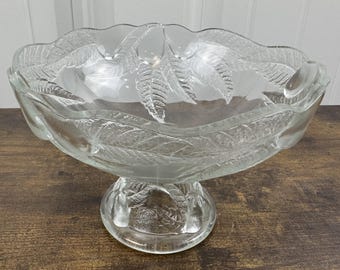 Teleflora Vintage Glass Footed Compote Bowl