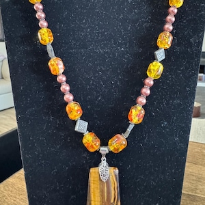 Vintage Tiger Eye and Bead Necklace