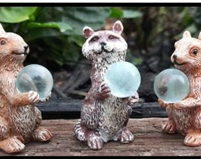 Wild Life Gazing Balls-Bunny-Raccoon-Squirrel (Choose One)