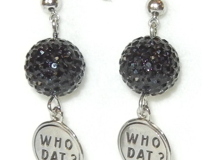 Who Dat? Black or Gold Earrings on Surgical Steel Post or Wire