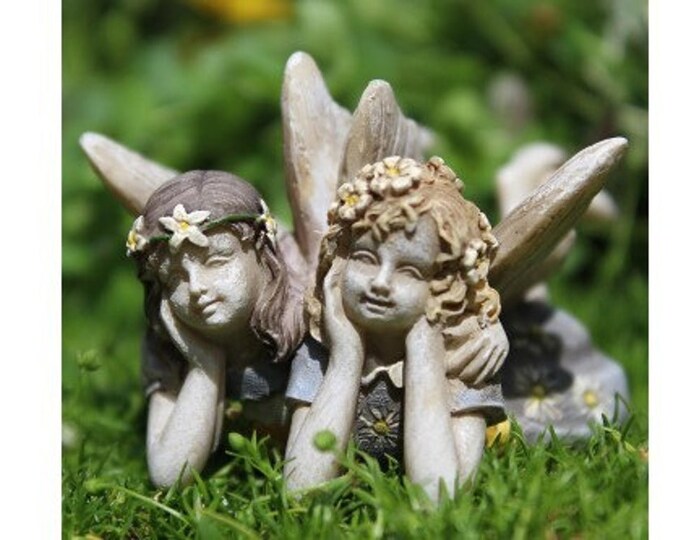 Fairy Iris & Lyla (3"L x 3 1/2"W x 1 1/4"D) for the Fairy Garden