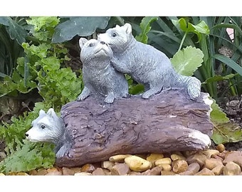 Rascally Raccoons 2″T x 3″W x 1.75″D for the Fairy Garden