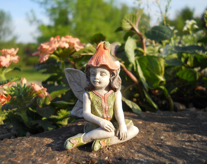 Fairy Jennifer (2" Tall) in her Fairy Garden