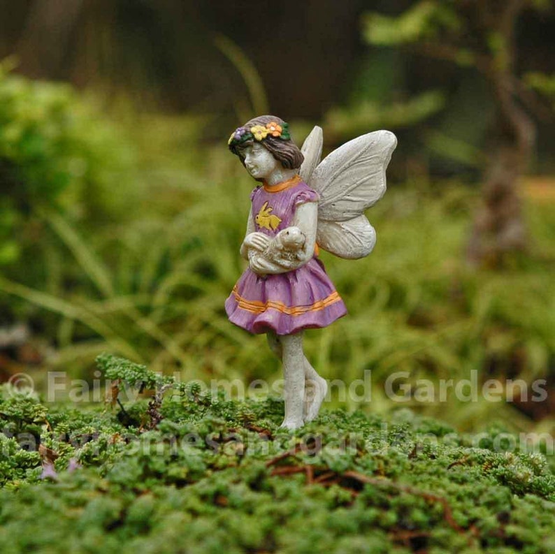 Fairy Willow and Her Pet Bunny Rabbit 3 1/8h X 1 | Etsy