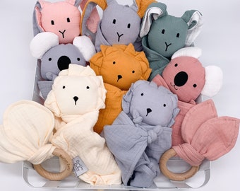 Personalized Animal Lovey & Crinkle Toy, New Baby Gift, Baby Gift, Bunny, Lion, Koala, Baby Lovey, Personalized Baby Gift, Organic