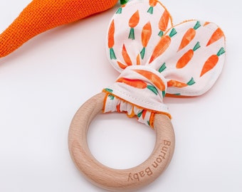 Bunnies Love Carrots Crinkle Toy, Baby Gift, Baby Shower Gift, Baby Montessori Toy, Baby Hospital Gift, Baby Gifts