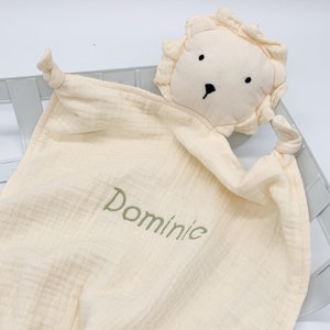Personalisierter Löwe Lovey, Baby-Osternkorb, Löwe-Baby-Geschenk, Löwe Lovey, Baby-Geschenke, Bio, Safari, Musselin, Babyspielzeug, Tier Lovey, Löwe