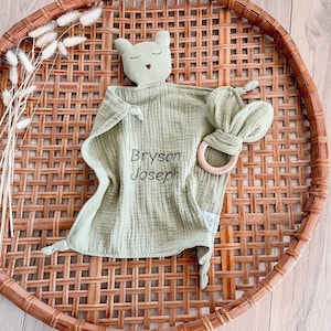 Personalisierte Waldtier Lovey & Crinkle Spielzeug, Baby Osternest, Babypartygeschenk, Baby Geschenk, Lovey, Bär Lovey, Tier Lovey
