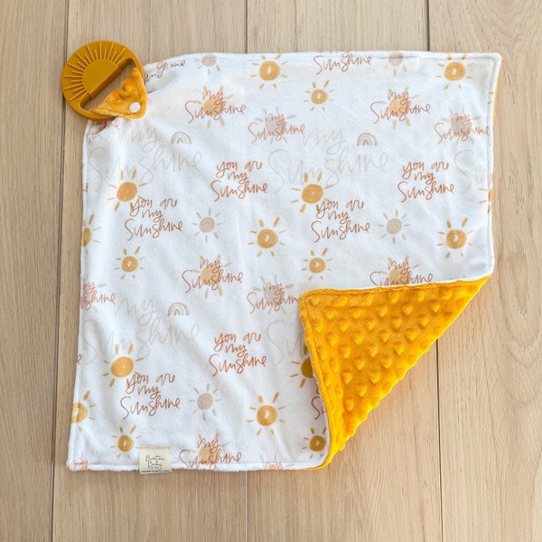 You Are My Sunshine Minky Lovey and Sun Toy, Baby Gift, Minky Baby Blanket, Baby Toy, Baby Gifts, Baby Sensory Toy