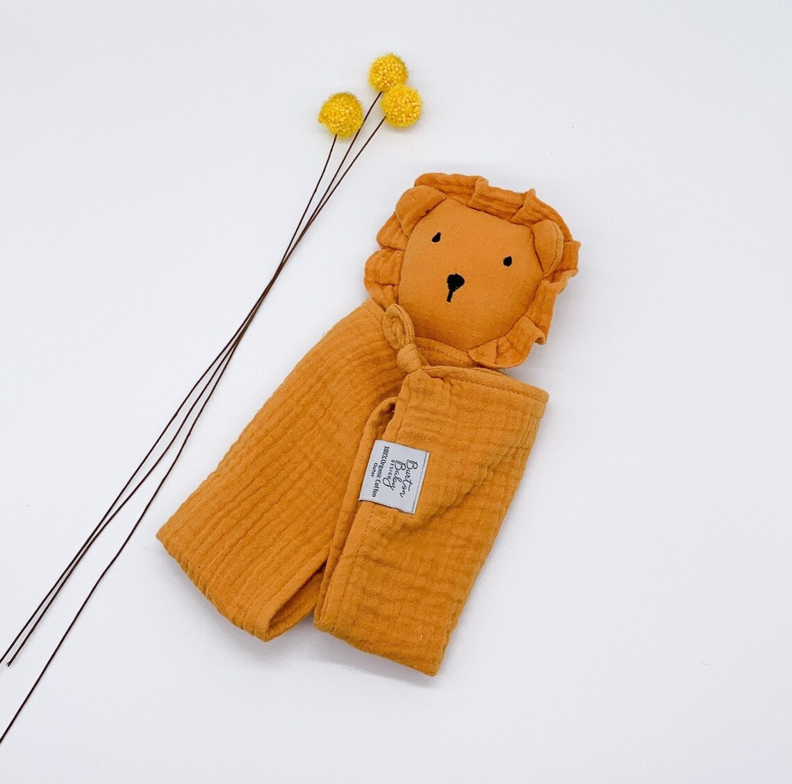 Personalized Lion Lovey Baby Gift Embroidered Organic Etsy