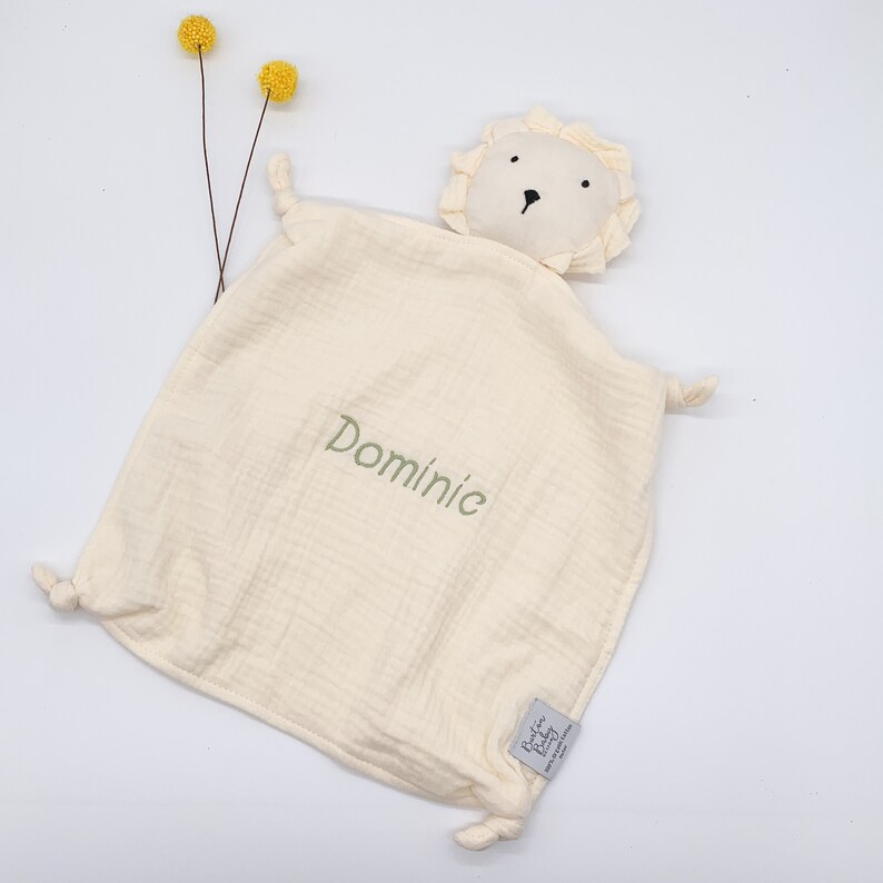 Baby Gift Lion Lovey Personalized Embroidered Organic Etsy