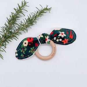 Christmas Floral Crinkle Toy, Baby Gift, Baby Stocking Stuffer, Bunny Ears Toy, Montessori Toy, Baby Toy, Baby Gifts, Baby Hospital Gift