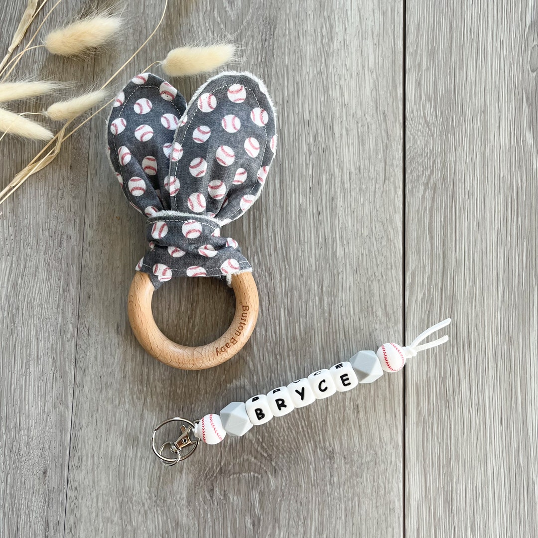 Baseball Crinkle Toy and Bag Chain Gift Set, Baby Easter Gift