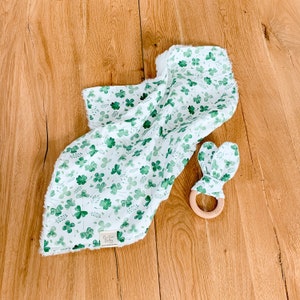 Irish Baby Gift, Personalized St. Patrick&#39;s Day Lovey and Crinkle Toy, Irish Baby, Baby Toy, Baby Comforter, Custom, Embroidered, Baby Gifts