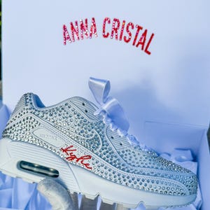 Custom Nike Air Max 90•Personalized Rhinestone Sneakers•Wedding Shoes•Birthday Gift•Custom Sneakers•Bling Nikes•Bling Sneakers•Bridal Sneake