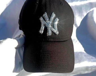 Crystal New York Yankees Baseball Cap•Custom Hat•Yankees Hat•New Era Hat•Swarovski Custom Hat•N.Y.Yankees hat•