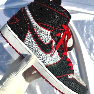 Handmade Custom Air Jordan 1 High with Premium Rhinestones•Custom Jordans•Bling Sneakers•Bling Jordans•Unique sneakers•Custom Sneakers