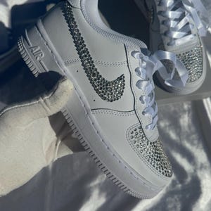 Wedding personalized Sneakers•Bling Sneakers•Wedding Sneakers•Bridal Shoes•Custom Bling AF1 Swarovski Sneakers