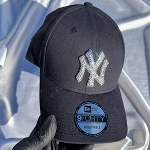 Navy Blue Crystal New York Yankees Cap: Swarovski MLB Hat