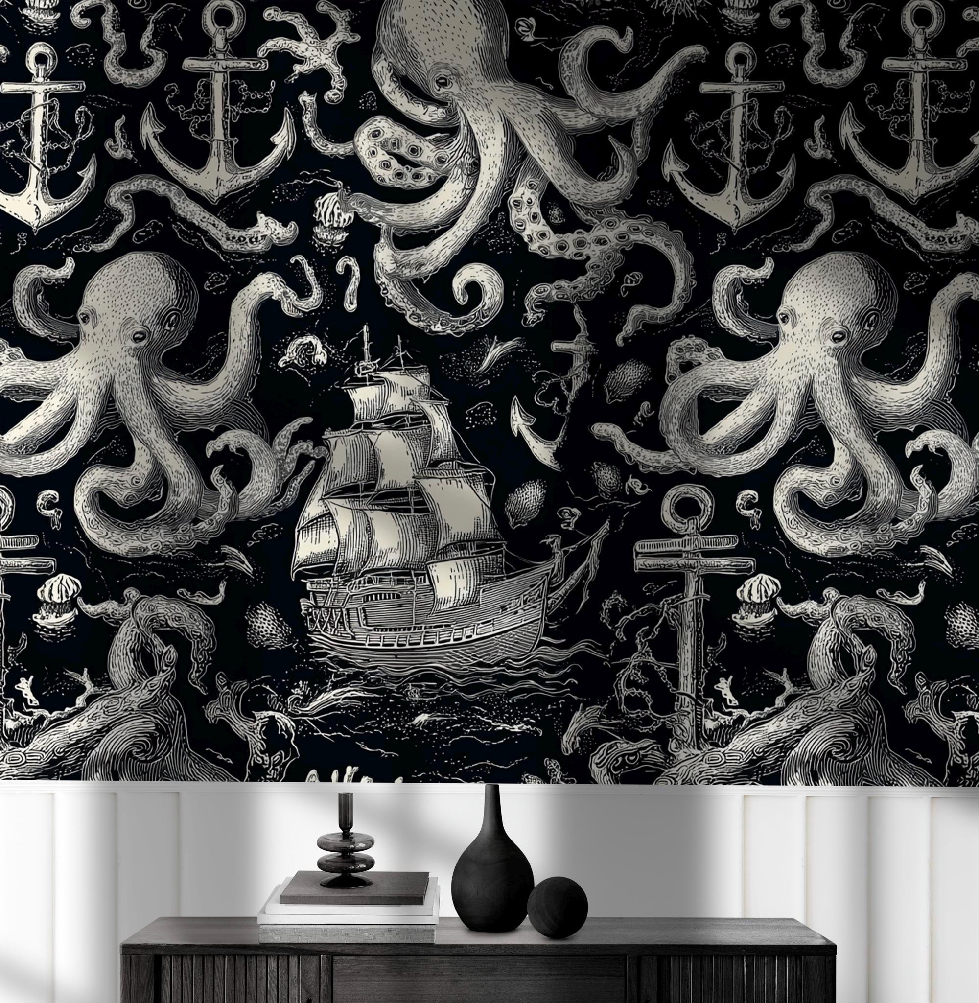 Oktopus tapete - Etsy Schweiz, image size:2000x2049