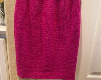 Vintage 90s authentic Chanel hot pink tweed skirt