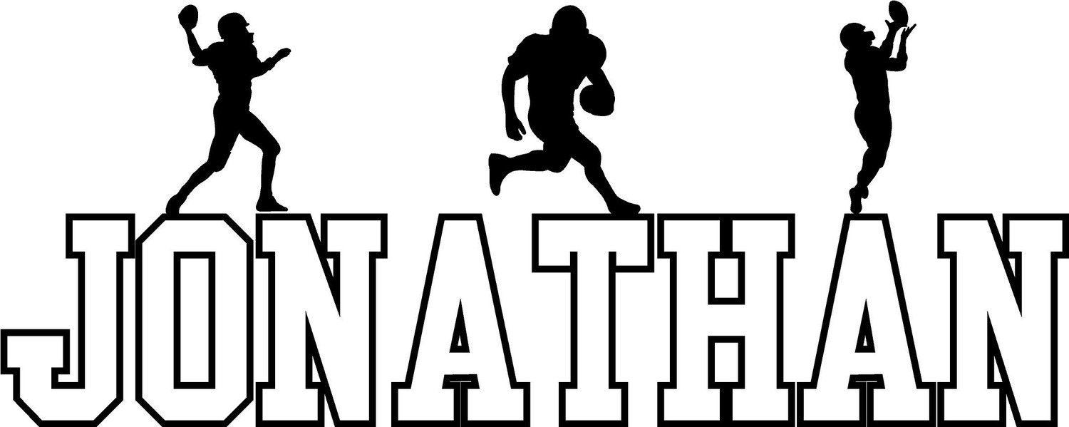 Football Wall Art Custom Name Vinyl Wall Decal Etsy
