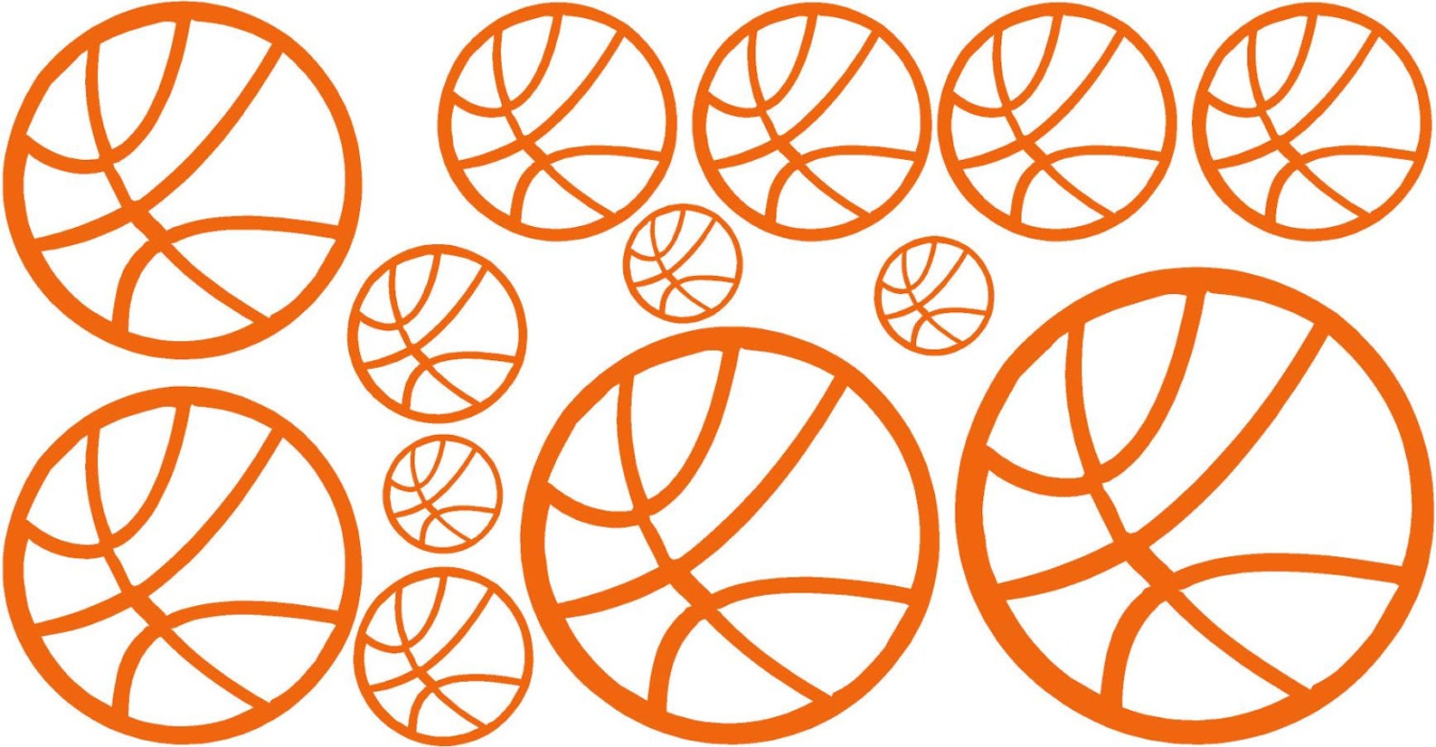 Basketball Vinyl Wall Art Decals Etsy