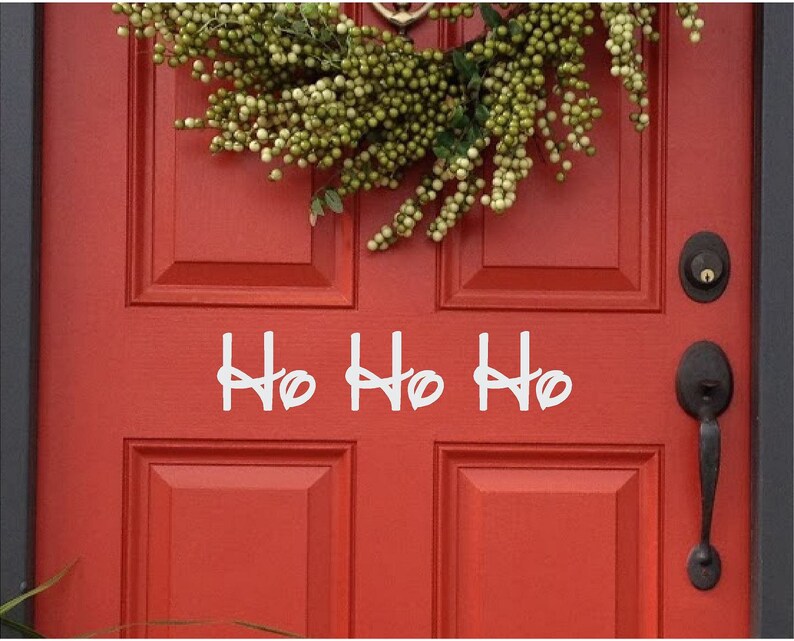 Christmas Door Decal Disney Font Ho Ho Ho Decal Merry Etsy