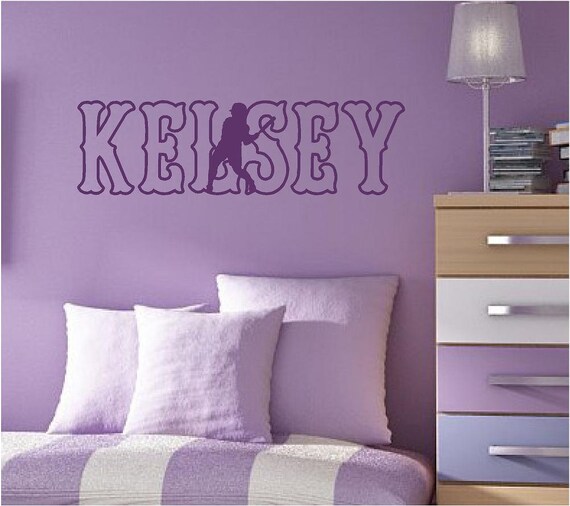 Softball Wall Decal Personalized Name Softball Catcher Etsy