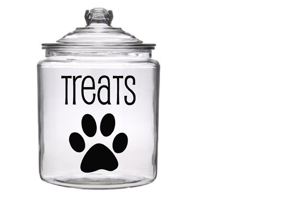 Dog Treat Canister not Included Vinyl Decal Kit With Paw Etsy