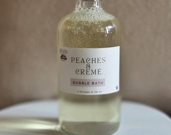 Vegan Peach Bubble Bath: Handcrafted, Sulfate-Free Spa Gift (6oz)