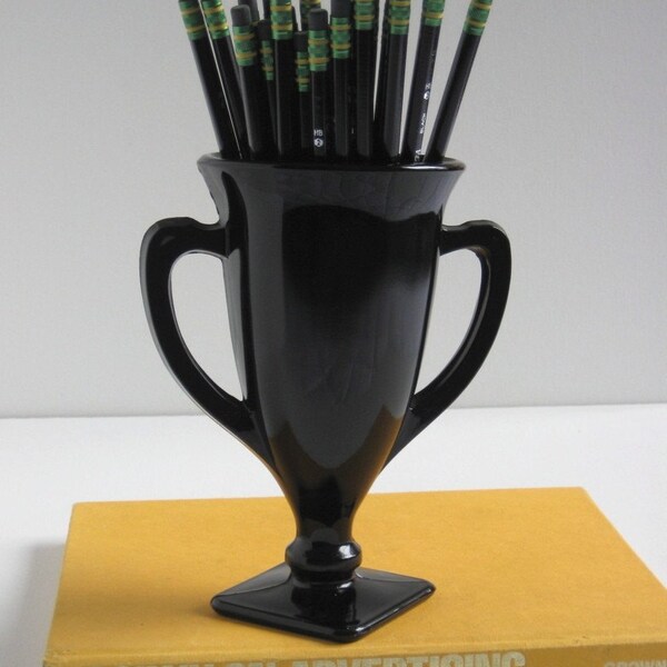 Vintage Black Trophy Vase