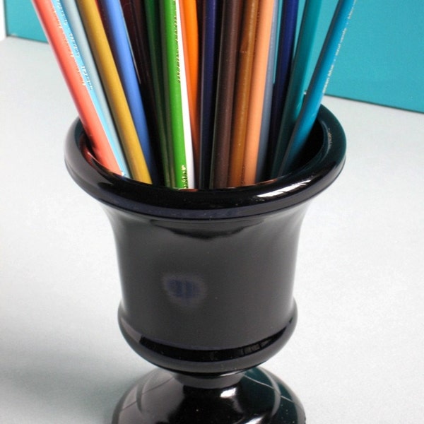 Vintage Black Glass Vase