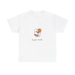 Sweet Tooth Unisex Heavy Cotton Tee, Cute Candy Shirt, Gift for Food Lovers, Trendy Lifestyle Tee, Fun Graphic Top