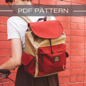 Backpack Sewing Pattern PDF Aesthetic DIY Rucksack Tutorial Printable Bag Pattern Women Step-by-Step