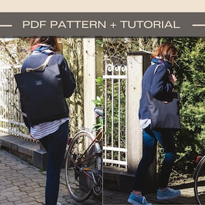 Convertible shopper Bag Sewing Pattern Tote backpack pattern with pdf tutorial convertible bag Beginner Bag pdf sewing tutorial