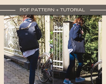 Modello di cucito per zaino tote convertibile con tutorial in PDF