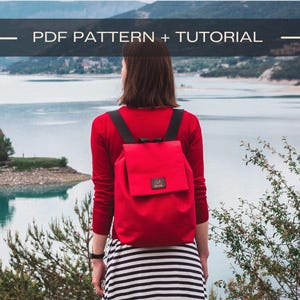 aesthetic medium backpack pattern pdf with sewing tutorial women backpack tutorial with pattern