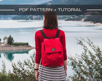 aesthetic medium backpack pattern pdf with sewing tutorial women backpack tutorial with pattern