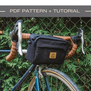 Bike handlebar bag PDF sewing Pattern and Tutorial bike bag sewing pattern bike handlebar bag diy sew pattern with tutorial