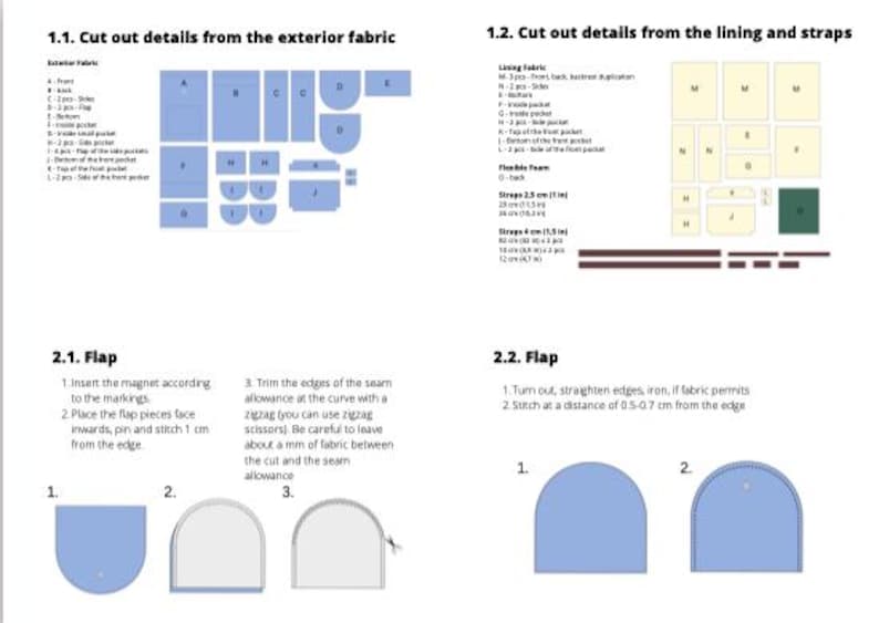 DIY Rucksack Sewing Pattern PDF: Flap Closure Backpack Tutorial ...