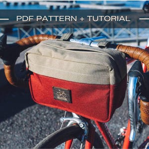 Bike handlebar bag PDF sewing Pattern and Tutorial bike bag sewing pattern bike handlebar bag diy sew pattern with tutorial