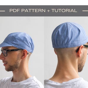 Cycling cap Sewing pdf pattern and tutorial 4 panel cycling cap sew bike lover gift step tutorial with pattern