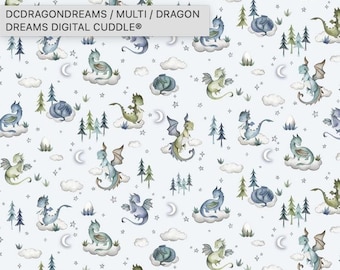Dragon Dreams Minky Fabric by-the-yard {Shannon Fabrics Digital Cuddle Smooth } Brand NEW Release